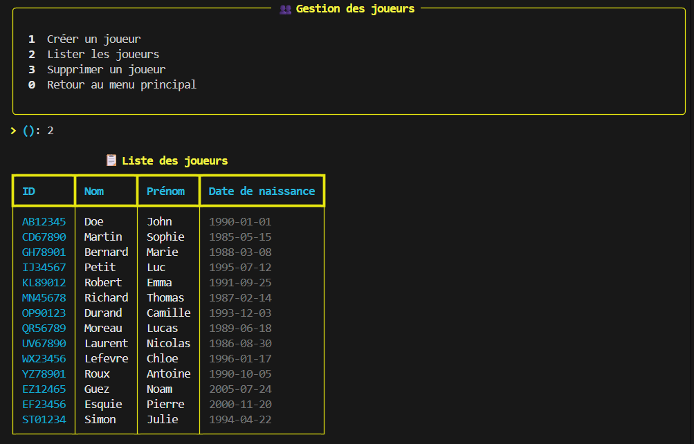 Manager de Tournois - screenshot 2